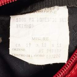 Moschino Red Nylon Mini Logo Bowler Bag