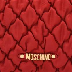 Moschino Red Quilted Nylon Crossbody Bag