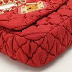 Moschino Red Quilted Nylon Crossbody Bag