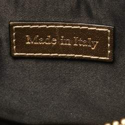 Pre Owned Moschino Gold Leather Capsule Biker Jacket Wristlet Clutch