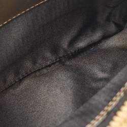 Pre Owned Moschino Gold Leather Capsule Biker Jacket Wristlet Clutch