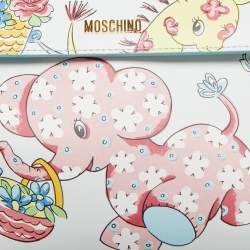 Moschino Multicolor Leather Calico Animals Top Handle Bag