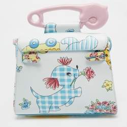 Moschino Multicolor Leather Calico Animals Top Handle Bag