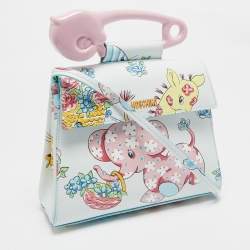 Moschino Multicolor Leather Calico Animals Top Handle Bag