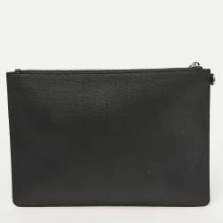 Pre Owned Moschino Black Teddy Bear Print Coated Canvas Medium Clutch