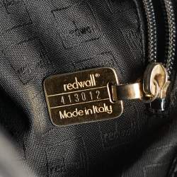 Pre Owned Moschino Black Wild Stitch Patent Leather Drawstring Bucket Bag