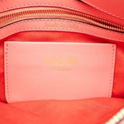 Moschino Dark Pink Leather Multi Zip Shoulder Bag