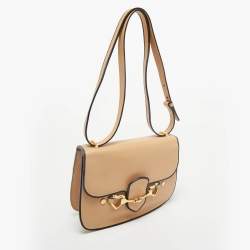 Moschino Natural Leather Flap Shoulder Bag
