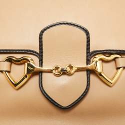 Moschino Natural Leather Flap Shoulder Bag