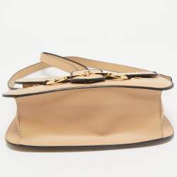 Moschino Natural Leather Flap Shoulder Bag