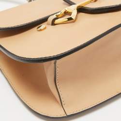 Moschino Natural Leather Flap Shoulder Bag