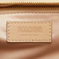 Moschino Natural Leather Flap Shoulder Bag