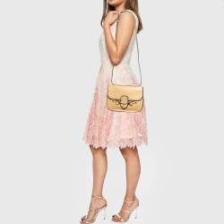 Moschino Natural Leather Flap Shoulder Bag