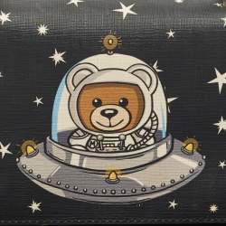 Pre Owned Moschino Black Leather Space Teddy Shoulder Bag