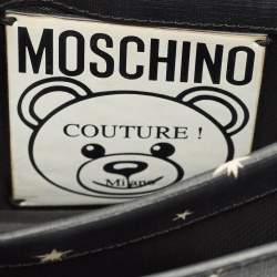 Pre Owned Moschino Black Leather Space Teddy Shoulder Bag