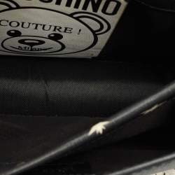 Pre Owned Moschino Black Leather Space Teddy Shoulder Bag