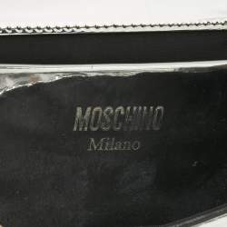 Pre Owned Moschino Silver Patent Leather and PVC Pill Pack Crossbody Bag
