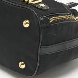 Pre Owned Moschino Black Nylon and Leather Classic Logo Bucket Bag