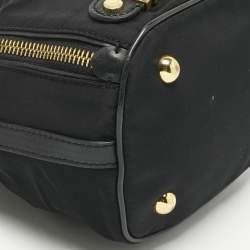 Pre Owned Moschino Black Nylon and Leather Classic Logo Bucket Bag