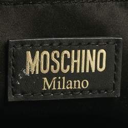 Pre Owned Moschino Black Nylon and Leather Classic Logo Bucket Bag