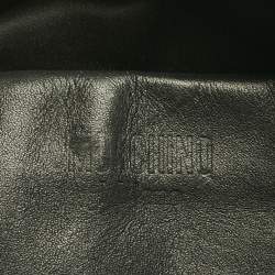 Pre Owned Moschino Black Quilted Nylon Mini Classic Logo Backpack