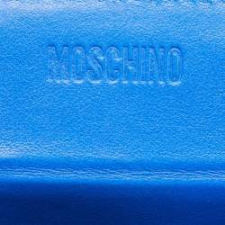 مملوكة مسبقًا Moschino Tony The Tiger Edition Cereal Box Blue Leather Clutch