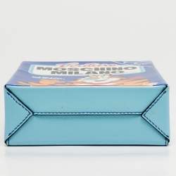 مملوكة مسبقًا Moschino Tony The Tiger Edition Cereal Box Blue Leather Clutch