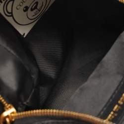 مملوكة مسبقًا Moschino Jeremy Scott Bat Teddy Bear Mini Black Coated Canvas Backpack