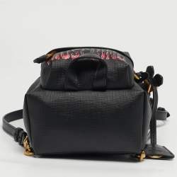 مملوكة مسبقًا Moschino Jeremy Scott Bat Teddy Bear Mini Black Coated Canvas Backpack