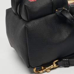 مملوكة مسبقًا Moschino Jeremy Scott Bat Teddy Bear Mini Black Coated Canvas Backpack