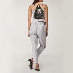 مملوكة مسبقًا Moschino Jeremy Scott Bat Teddy Bear Mini Black Coated Canvas Backpack