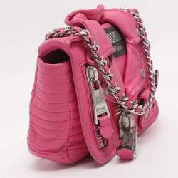مملوكة مسبقًا Moschino Capsule Biker Pink Leather Crossbody Bag