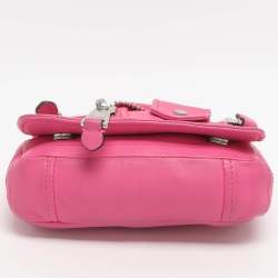 Pre Owned حقيبة كروس بودي جلد وردي كابسول بايكر موسكينو