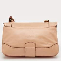 مملوكة مسبقًا Moschino Hidden Lock Beige/Brown Leather Shoulder Bag