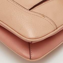 مملوكة مسبقًا Moschino Hidden Lock Beige/Brown Leather Shoulder Bag