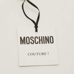 Pre Owned حقيبة كتف موسكينو شعار قلاب جلد أسود