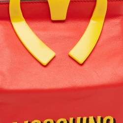 Pre Owned Moschino McDonald's Happy Meal Red/Yellow Leather Shoulder Bag