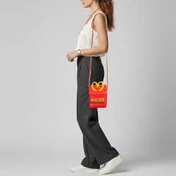 Pre Owned Moschino McDonald's Happy Meal Red/Yellow Leather Shoulder Bag