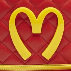 مملوكة مسبقًا Moschino McDonald's Red/Yellow Quilted Leather Flap Shoulder Bag