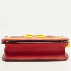 مملوكة مسبقًا Moschino McDonald's Red/Yellow Quilted Leather Flap Shoulder Bag
