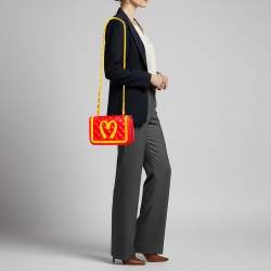 مملوكة مسبقًا Moschino McDonald's Red/Yellow Quilted Leather Flap Shoulder Bag