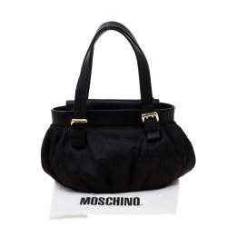 Pre Owned Moschino Black Signature Nylon and Leather Hobo