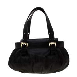 Pre Owned Moschino Black Signature Nylon and Leather Hobo