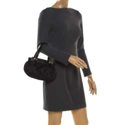 Pre Owned Moschino Black Signature Nylon and Leather Hobo