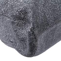 Pre Owned Moschino Silver Glitter Leather Cheap and Chic Tote