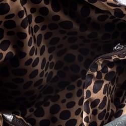 Pre Owned Moschino Silver Glitter Leather Cheap and Chic Tote