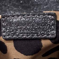 Pre Owned Moschino Silver Glitter Leather Cheap and Chic Tote