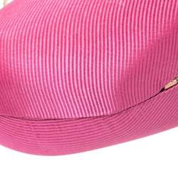 Pre Owned Moschino Pink Canvas Chain Clutch