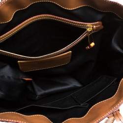 مملوكة مسبقًا Moschino Brown Bugs Bunny and Duffy Duck Printed Shopper Tote