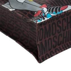 مملوكة مسبقًا Moschino Brown Bugs Bunny and Duffy Duck Printed Shopper Tote